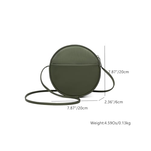 Image of Circle Crossbody Bag for Women NYLON Circle Purse with Zipper Adjustable Knot Shoulder Straps