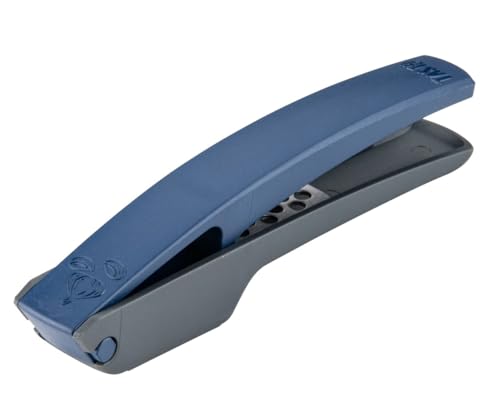 Tasty Premium Garlic Press, 3-Piece – Effortless Pressing, Fine & Coarse Adjustable, 17 x 3 x 4 cm, Plastic & Stainless Steel, Grey/Blue