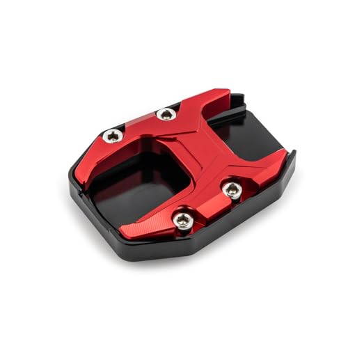 Entrotechサイドスタンド プレートPCX125 PCX160 LEAD125専用 サイドスタンド拡大プレートキックスタンド延長 アルミニウム合金 ワイドタイプ キックスタンドアンプ (レッド)