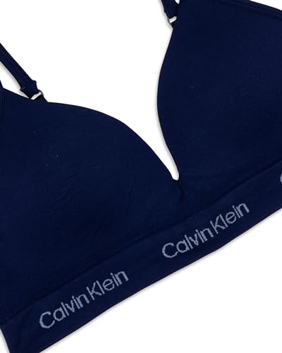 Calvin Klein Girl's Hybrid Seamless Soft Crop Bra, Symphony, 32A2