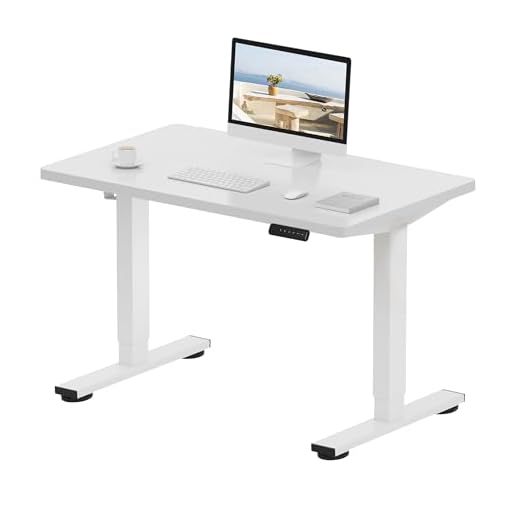 FLEXISPOT Bureau Réglable en Hauteur Électrique avec Plateau 100x60cm, Bureau Assis-Debout avec Panneau de Contrôle à Fonctions Mémoires (Cadre Blanc +Plateau Blanc)