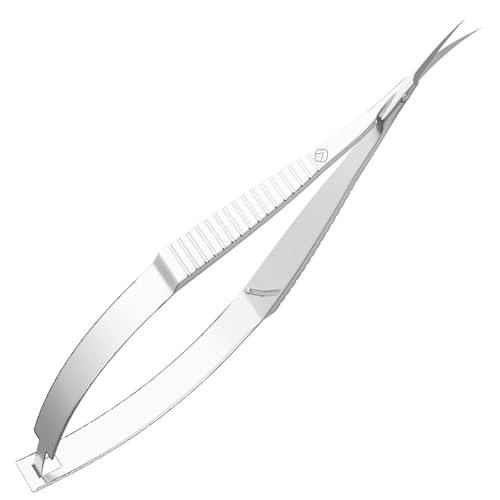 ZIZZON Cuticle Scissors Extra Fine Curved Professional Precise Pointed Tip Grooming kit for Eyebrow, Eyelash, Trim Nail and Dry Skin