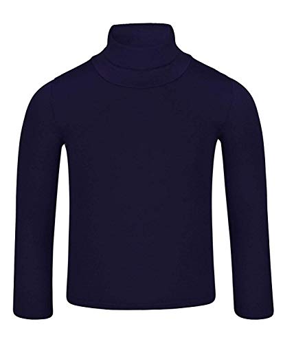 Preisvergleich Produktbild LOTMART Kinder Uni Einfach Langärmelig Figurbetont Rollkragen Hemd, Marine, 122-128 (Herstellergröße: 7-8 Jahre)