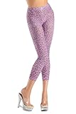 Be Wicked Women's Pink Leopard Footless Tights, Pink, One Size