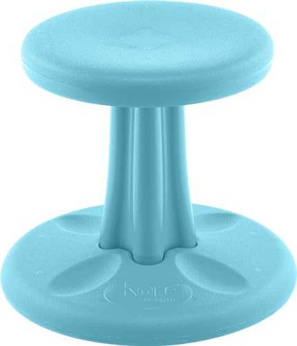 Image of Kore Preschool Wobble Stool, Flexible Seating, Ages 4-5, 12in, Pale Blue | Wiggle chair for classroom and home boosts focus, improves posture, and provides an energy outlet; anti-tip base; Made in USA