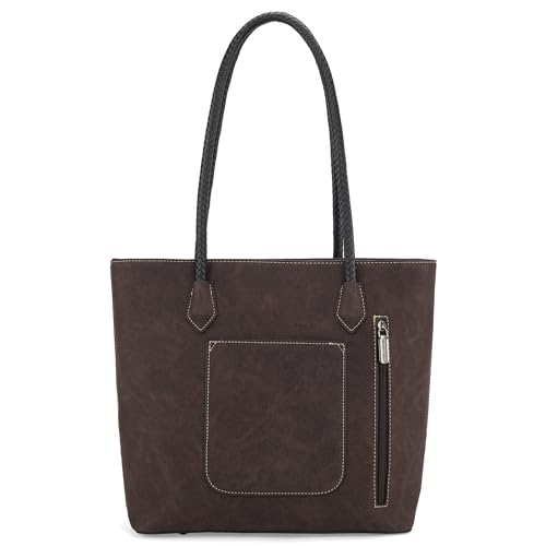 Image of Montana West Woven Tote Bags for Women Purses and Handbags with Back Zipper Pocket