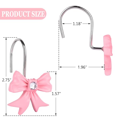 Save 12% on Pink Decorative Bow Knot Shower Curtain Hooks