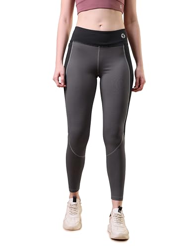 Image of TECHNOSPORT Women's High Rise Slim Fit Tights for Running, Gym and Sports