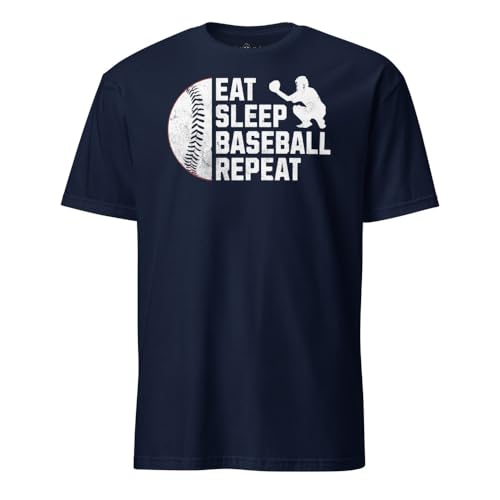 T-shirt baseball bleu marine en taille L style unisexe Baseball Repeat