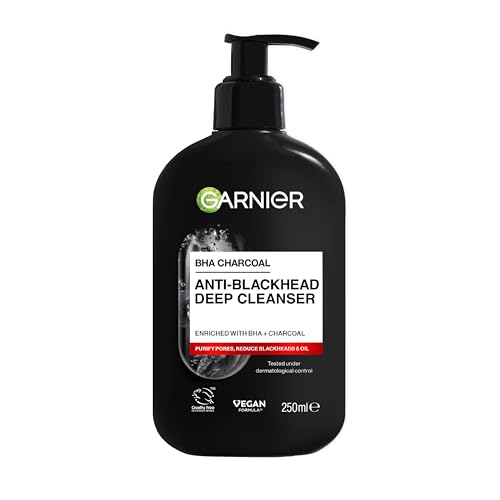 Garnier Pure Active BHA (Salicylic Acid) + Charcoal Daily Face Cleanser Up to 24h Mattifying & Cleansing Gel For Blemish Prone Skin Anti-blackhead Vegan* Leaping Bunny Approved