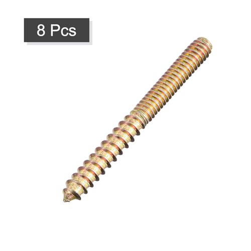 Image of uxcell 1 /4-20x2-1 /2 Hanger Bolts, 8pcs Double Ended Screws Wood Dowel Screws for Furniture