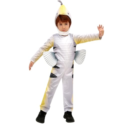 Disfraz infantil unisex de pez plano para Halloween