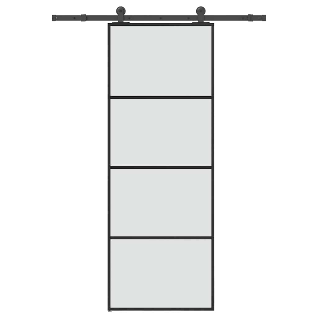 Puerta corredera con set herrajes matt vidrio ESG aluminio 76x205 cm
