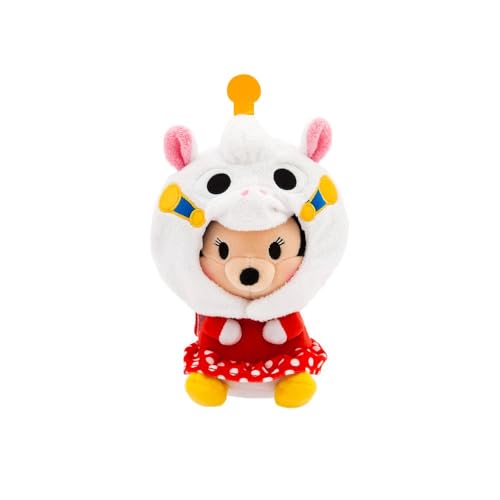 DISNEY STORE Peluches oficiales de Mini Mix-Its – Minnie Mouse – Lindos animales de peluche – Mezcla y combina sombreros desmontables – Correa de velcro – Juguetes de peluche para niños y