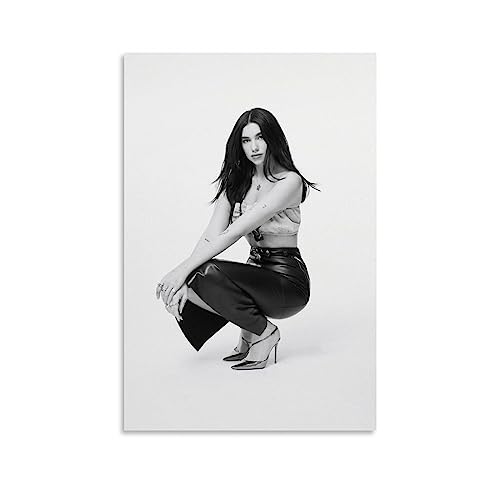 Dua Lipa Poster vintage sur toile Motif chanteur 20 x 30 cm
