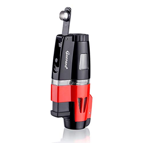Cigar Torch Lighters Butane Refillable Lighter 3 Jet Flame Strong Flame Windproof with Punch(No Gas Include) - Thumbnail 4