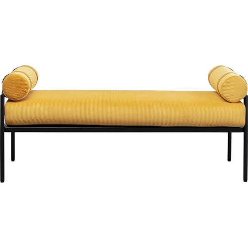 Kare Banco, Poliéster Acero aleado Madera de ingeniería, Amarillo, 62x140x40