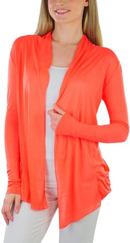Image of ToBeInStyle Womens Open Front Long Sleeve Lightweight Asymmetrical Draped Cardigan with Side Pockets