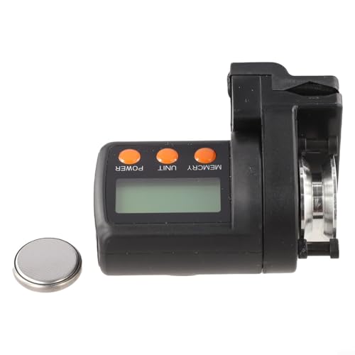 MeevrgR Contador digital de línea de pesca, medidor bidireccional (-199,9 m a 999,9 m), apagado automático, para carretes de spinning/baitcasting/balsa, abrazadera de caña de 5-17 mm, negro