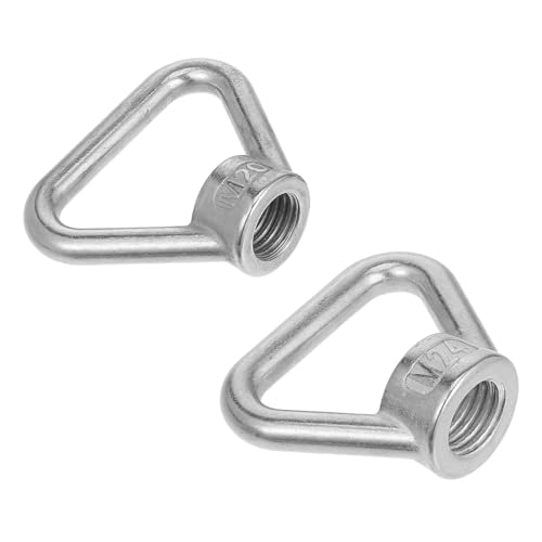 NUSITOU 2pcs 304 Stainless Steel Triangle Eye Nut Fasteners M20 Threaded Lifting Ring Nuts for Heavy Load Industrial and Marine Use
