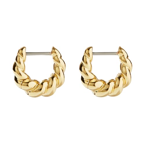 Ana Luisa Gold Earrings - Twisted Huggie Hoop Earrings for Women - 14K Gold Plated Braided Hoop Earring - Hypoallergenic, Water-Resistant, Tarnish-Free - Small, Mini, and Standard Size Available
