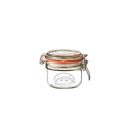 Image of Kilner Premium 125ml Round Airtight Mini Glass Jar with Clip Top Lid for Herbs, Spices, Masalas| Transparent, Reusable Multipurpose Kitchen Storage Container