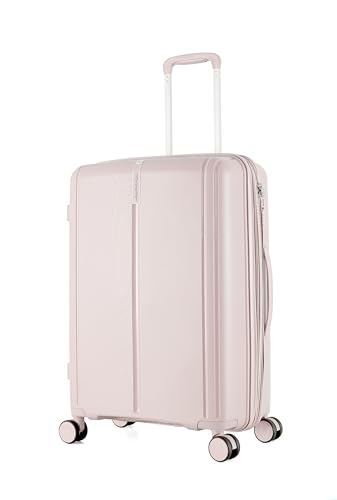METZELDER Valise Rigide Victoria Coque Incassable 100% Polypropylène, Serrure TSA, avec Souflet Extension Garantie 2 Ans (Rose Pastel (Pink), M (Moyenne) -...