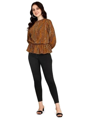 Image of DHRUVI TRENDZ Women's Cotton Regular Fit Top