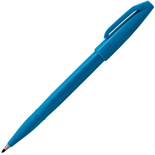 Pentel Arts Sign Pen Fiber-Tipped Pen, Sky Blue Ink, Box Of 12 (S520-S) #TOP1