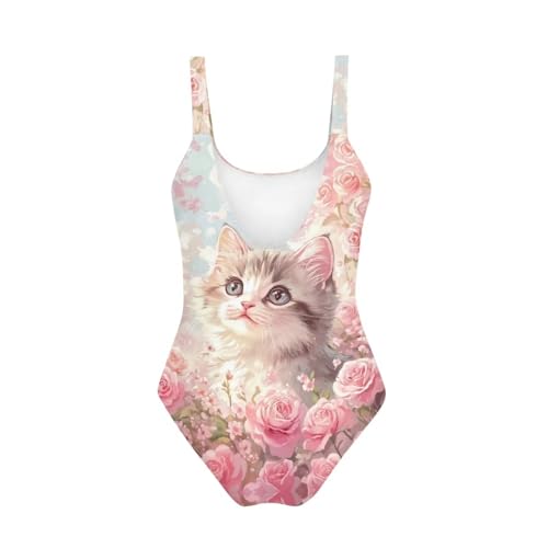 Image of Uourmeti Girls' One-Piece Swimwear Halter Bathing Suit Big Kids Summer Beach Swim Suits Swimming Wear