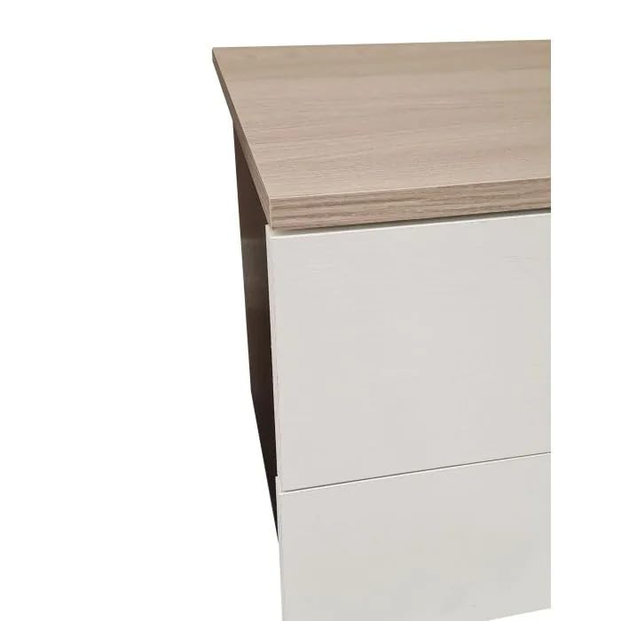 Bissolo Casa Comò Alice 3 Cassetti, Olmo Perla e Bianco Larice, 103 x 39.5 x 74 cm, Laminato