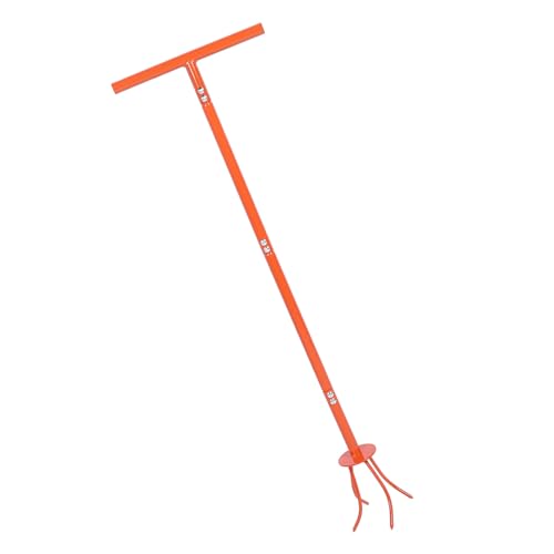 Yuecoom Manual Twist Tiller, Stainless Steel Garden Claw Cultivator Hand Soil Tiller for Flower Bed Vegetable Field Orange