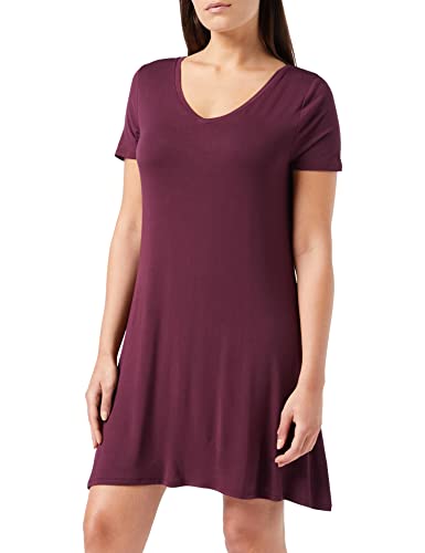 Amazon Essentials Damen Normales kurzärmliges Swingkleid mit V-Ausschnitt,...