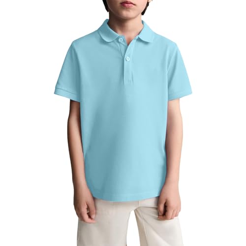 Boys Shirts Button Down Golf Short Sleeve School Uniform Active Cute Tops Quick Drying Summer Clothes Soft 3-14 Years