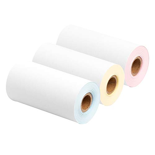 Papel térmico Aibecy 3 rolos de 53 mm x 6,5 m compatível com impressoras térmicas Phomemo M02/M02S