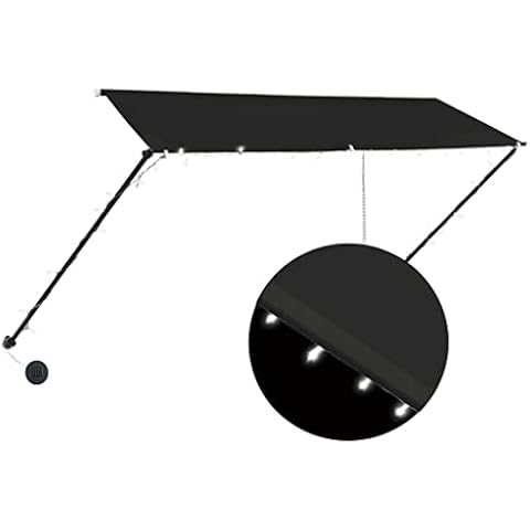 vidaXL Retractable Awning with LED Lights Cover