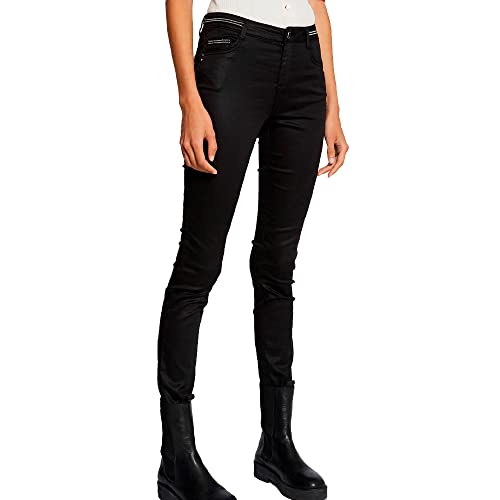 Morgan Pantalon Slim Enduit Noir 36