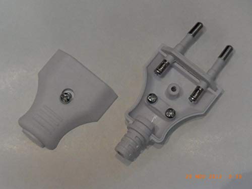 Preisvergleich Produktbild Bachmann 900.003 Euro Flachstecker weiß Schraubanschluss
