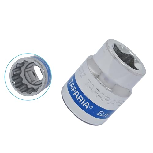 Image of TAPARIA Socket made of Chrome Vanadium Steel 6 Point Deep /Long Socket (Silver), C32 of 3 /4 inch (19mm) Square drive size, Suitable for Automobile, Industrial, Fabrication, Professional & Home Use