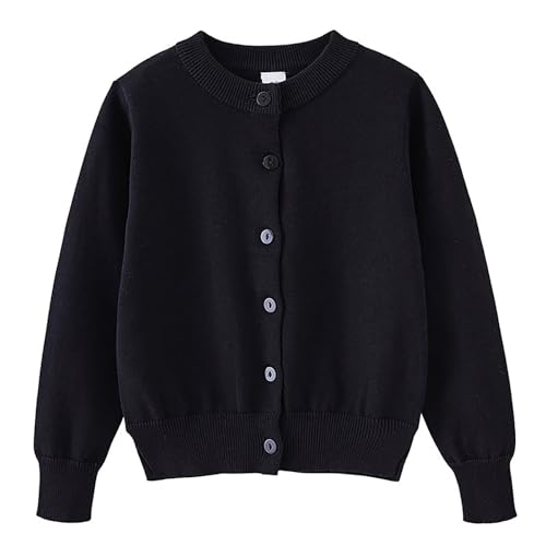 Girls Basic Cardigan Button Down Long Sleeve Knit Sweater for Boys Kids Cotton School Uniforms Clothes Fall Cute Outerwear