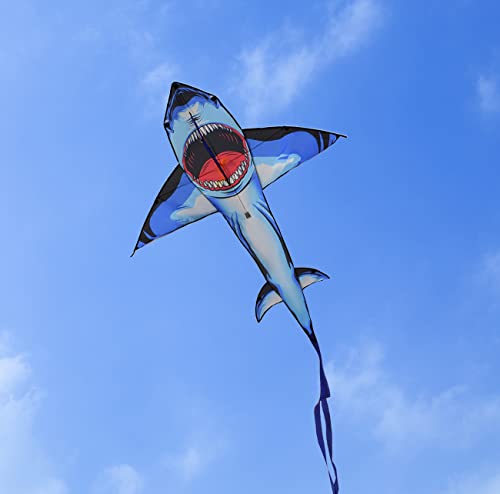 Shark Kite For Kids And Adults, Easy To Fly And Assemble Kites With 300 Ft Kite Line Handle #TOP3