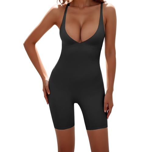 WINHUNT Body moldeador para mujer, con control de abdomen, modelador de cuerpo sin costuras, cintura arrebatada, Negro -, Medium