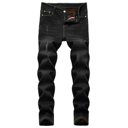 Jeans Pants Trouser Denim Retro Blue Stretch Slim Fit Street Trendy Casual Commuter Straight Leg for Men
