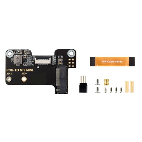 iToQ Placa de Adaptador para Raspberry Pi5 PCIe A M.2 Mini Soporte NVMe Protocolo M.2 Interfaz de Discos Duros