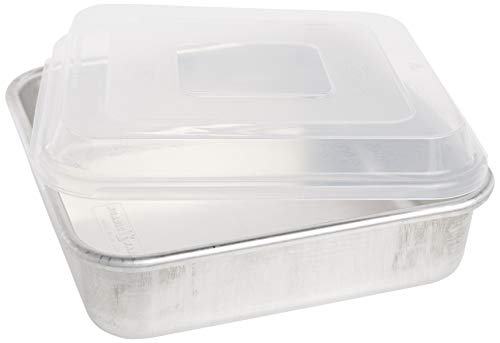 Nordic Ware Natural Aluminum Commercial Square Cake Pan With Lid, Exterior 9.88 X 9.88 Inches #TOP4