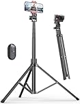 Pnitri 71'' Phone Tripod Stand, Extendable Reinforced Aluminum Phone Stand with Wireless Remote, Stable Cellphone Tripod for iPhone/Smartphones