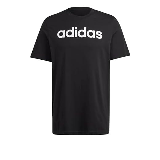 adidas Essentials Single Jersey Linear Embroidered Logo T-shirt Camiseta, Black, M Hombre