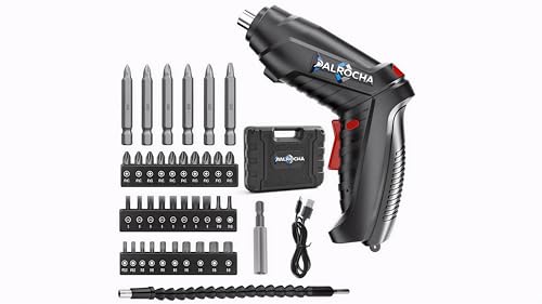 Parafusadeira e Chave de Fenda Elétrica Bivolt, 47 Peças, Kit com...