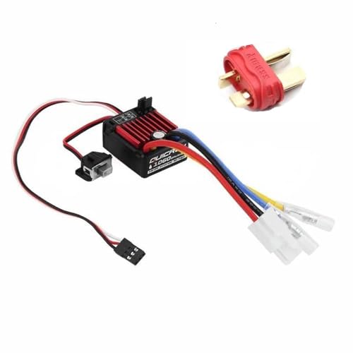 SPARKHOBBY QuicRun 1060 60A Controlador de velocidad electrónico cepillado para HobbyWing ESC 2-3S Lipo SBEC 6V 3A a prueba de agua y polvo para deporte 1:10 (1060 60A T Plug-M)
