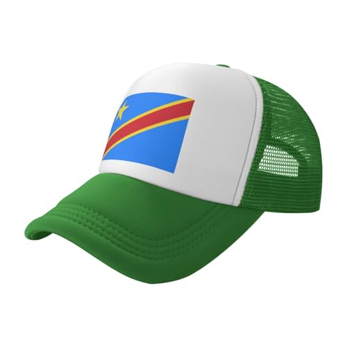 Congo Flag Trucker Hat Snapback Mesh Baseball Cap Unisex